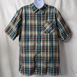 The North Face Plaid Casual Button Down Shirt - Blue and Brown